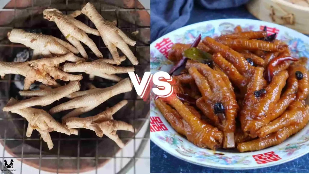 Raw vs. Cooked Chicken Feet