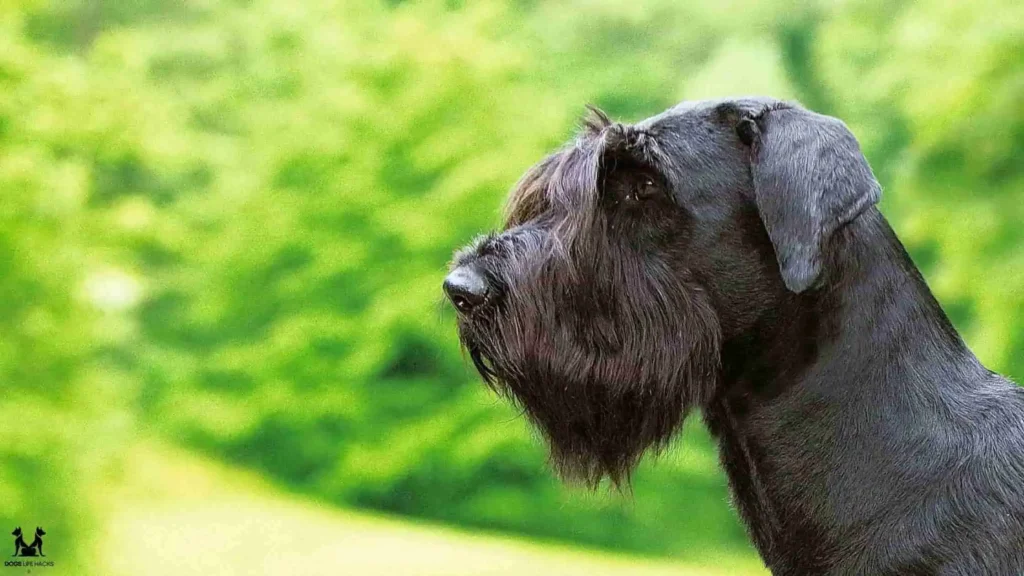 Overview of salt and pepper giant schnauzer